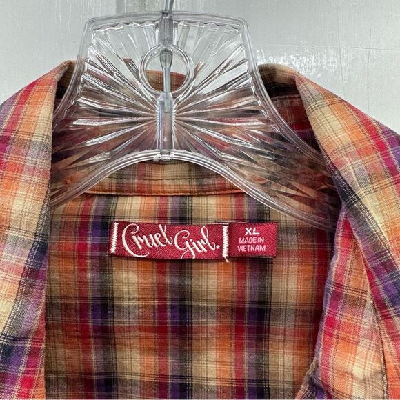 Cruel Girl western wear pearl snap button down long sleeve shirt women's xl - Picture 4 of 4